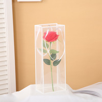 Recyclable Transparent Étanche PP Fleur Sac De Transport Clair Cadeau Sacs À Provisions avec Poignées