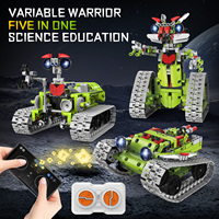 Ensemble de blocs de construction électriques en plastique 5-en-1, modèle éducatif scientifique, robot programmable à commande à distance via application, jouet d'ingénierie 705+