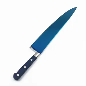 Coltello da cucina in acciaio inossidabile con rivestimento in titanio blu