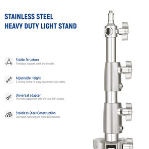 <span class=keywords><strong>NEEWER</strong></span> Soporte de Luz de Acero Inoxidable de 9.2 pies/2.8 m, Trípode de Fotografía Resistente con Adaptador de Tornillo Universal de 1/4 a 3/8 - Product Image 6