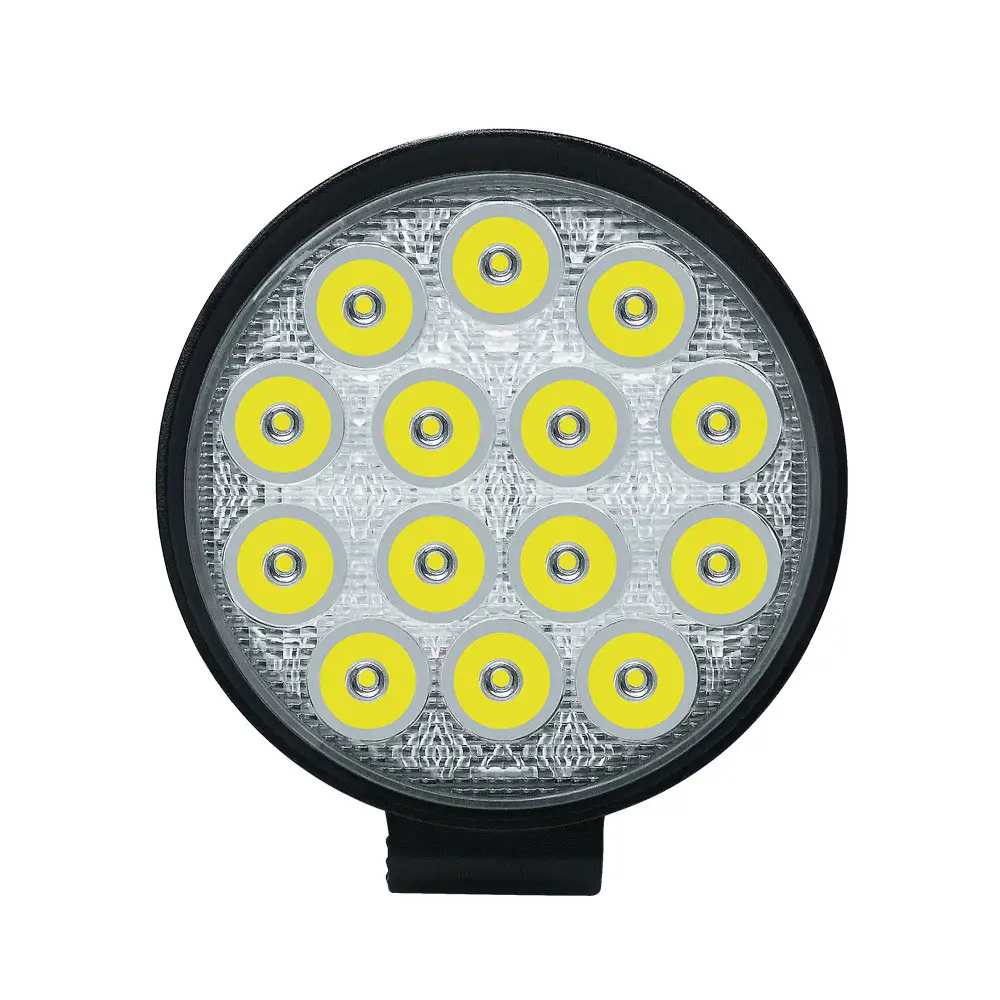 רכב LED עבודת אורות מיני עגול 14 אורות 42W הנדסת עזר אורות פנסים שונה זרקורים