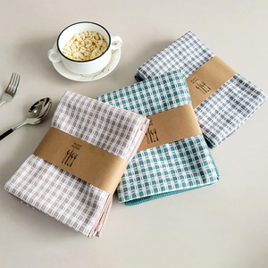 Ensemble de torchons de cuisine en coton de luxe super doux pour hôtel, tissés, séchage rapide, à carreaux, rectangulaires - Product Image 2