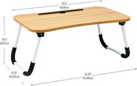 Combohome Support d'ordinateur portable de bureau en bambou, plateau de lit, pieds pliants, table de canapé