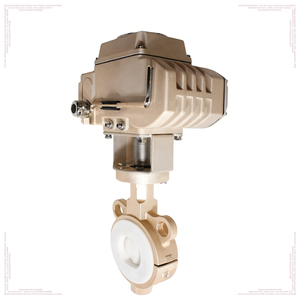 Vanne papillon motorisée électrique à commande urgente Covna, en fonte ductile, avec siège en PTFE doublé de fluor, pour commande de conduit - Product Image 3