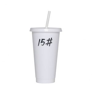 16Oz & 24Oz Luxury <b>Reusable</b> Ice Clear Pp Plastic Tumbler <b>With</b> <b>Lid</b> Straw Eco-Friendly Cold Drink <b>Cup</b> for Direct Drinking - Product Image 3