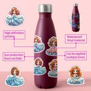 50 Cute <b>Cartoon</b> Princess Graffiti PVC <b>Stickers</b> 4-8cm Waterproof for Water Bottles & Computer Decoration Wholesale - Product Image 4