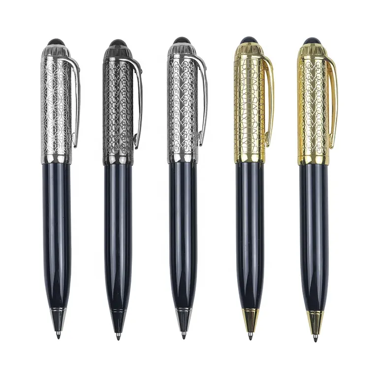 Cancelleria fournitures de bureau noir or Stift hommes stylo à bille coffret cadeau stylo personnalisé avec Logo stylos en métal de luxe