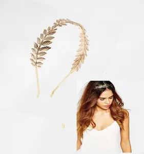 2019 Fashion Leaf Stirnband Braut haar Accessoires Gold und Silberblatt Stirnband