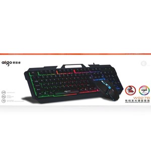 Aigo Wq927b Wired Keyboard <b>Mouse</b> Combo 104 Keys Rgb Backlit For Office Home Use - Product Image 3