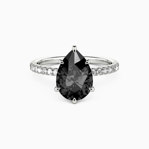 <b>Black</b> Pear Moissanite Engagement <b>Ring</b> 925 Sterling Silver Six Prongs Wedding Proposal <b>Ring</b> - Product Image 1