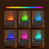 Humidificateur d'air ultrasonique miniature de bureau en gros, diffuseur de parfum flamme volcanique 3D pour chambre, maison, hôtel