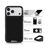 Coque de téléphone AG Feeling Black Edge avec motif à pois dorés et noir pour iPhone 17, 17 Pro Max, 16 Pro, 15 – Coque magnétique