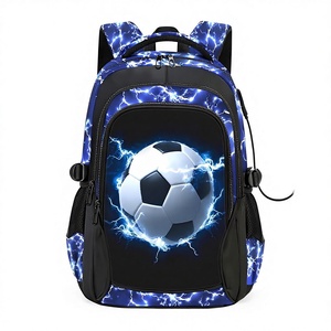 <span class=keywords><strong>Sac</strong></span> à <span class=keywords><strong>dos</strong></span> scolaire de <span class=keywords><strong>football</strong></span> pour garçons 18 pouces grande capacité en cuir microfibre imperméable avec port de chargement USB et fermeture éclair, bretelles - Product Image 1