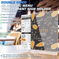 Support de menu en acrylique transparent courbé sur mesure de haute qualité, présentoir de bureau en plexiglas pour prospectus, support de signalétique en acrylique