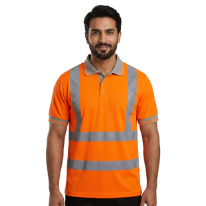 Custom Men High Visibility <b>Polo</b> T Shirts Hi Vis Reflective Outdoor Safety Breathable Worker Wear <b>Polo</b> Shirt - Product Image 1