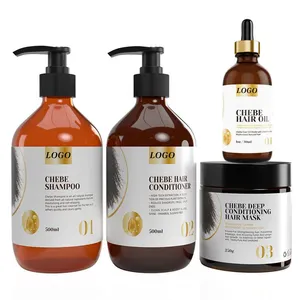Private Label Natural High Quality Hair Care Moisturizing Repairing Chebe Hair Shampoo Conditioner Oil Mask Set