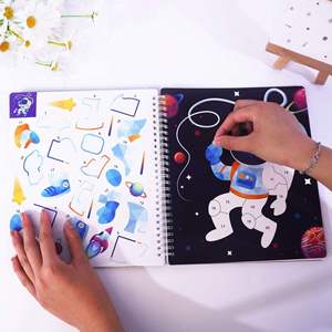 Activités sur le thème de l'espace, bricolage pour garçons, 3 autocollants par numéros, livres de peinture pour enfants de 4 à 8 ans - Product Image 5