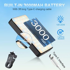 Lampe à selfie rechargeable en plastique avec 72 LED, clip pour téléphone, 3 modes d'éclairage, température de couleur réglable, capacité de 1500 mAh, <span class=keywords><strong>Tiktok</strong></span> - Product Image 4