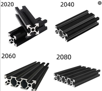 Perfil de Aluminio Anodizado Serie 6000 con Ranura en T y Ranura en V 2020 2040 2060 2080 para Estructuras de Exhibición y Marcos de Exhibición
