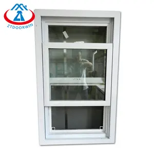 Zhtdoor produsen paling tepercaya 8 lebih dari 8 jendela gantung dan tingkap ganda aluminium putih kayu