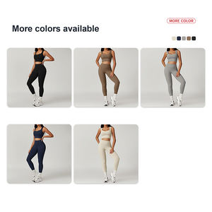 Damen Yoga-Set mit Hoher Taille, 2-teilig, Atmungsaktiver, Schnelltrocknender Sport-BH und Schlaghose, für Fitnessstudio, Laufen, Activewear, mit Individuellem Logo - Product Image 3