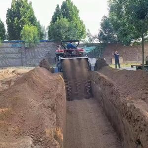 Trancheuse à chaîne montée sur tracteur <span class=keywords><strong>de</strong></span> 1 m <span class=keywords><strong>de</strong></span> large et 1 m <span class=keywords><strong>de</strong></span> profondeur, largeur <span class=keywords><strong>de</strong></span> tranchée <span class=keywords><strong>de</strong></span> 25/40/50/60/80/150 cm pour fermes, vergers et travaux <span class=keywords><strong>de</strong></span> construction - Product Image 1