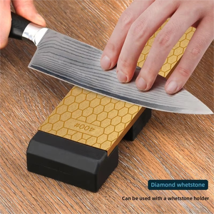ผู้ผลิตขายส่ง JOWIN หินลับคมเพชรเคลือบไทเทเนียมรูปทรงรังผึ้งสองด้าน รูปทรงสี่เหลี่ยมผืนผ้า สีทอง สำหรับลับคมรองเท้าสเก็ตน้ำแข็ง - Product Image 3