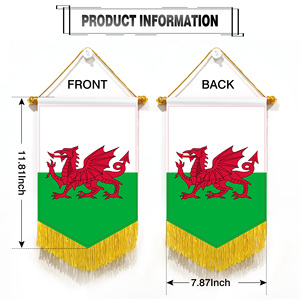 Wholesale Mini Pennant Car <b>Flags</b> 20x30cm Wales Wall Decor Small Ornaments Hanging Digital Printing Satin Material - Product Image 5