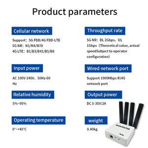 Routeur 5g avec emplacement pour carte SIM Plug and Play Wi-Fi6 routeur Wifi CPE 5g avec antenne externe gestion de l'arrière-plan de la page Web NR SOC - Product Image 5