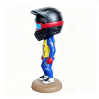 Figurine de motocross Supercross à tête oscillante, statue de pilote personnalisée en résine pour décoration de voiture et collection