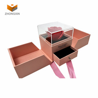 Chine Fournisseur Étiquette Personnalisée Conservé Rose Bijoux Papier Tiroir Boîte D'emballage Cadeaux Pour Gir Saint Valentin Moom Anniversaire