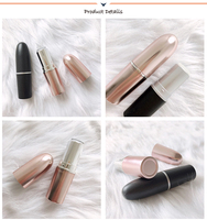 Échantillon gratuit Offre Spéciale Or Rose Personnalisé Cosmétique Vide Tube De Rouge À Lèvres En Forme de Balle