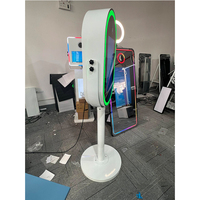 Photomaton ovale pour selfie DSLR avec écran tactile de 21,5 pouces, caméra HD intégrée, cadre en métal SLR, garantie de 2 ans, smartphones, mini PC