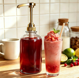 Juego de bombas dispensadoras de jarabe doradas 28/400, botella de vidrio de 500 ml, bomba de jarabe para café de 5cc, 8cc, 10cc, para dispensar líquidos en cafeterías. - Product Image 2