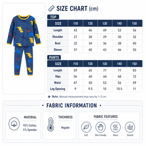 Ensemble de <span class=keywords><strong>pyjama</strong></span> dinosaure pour enfants en coton extensible, vêtements de nuit pour garçons, manches longues, vêtements de détente doux et respirants, étiquette privée OEM personnalisée - Product Image 6