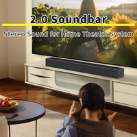 2.0 canaux Home cinéma barre de son haut-parleur sans fil pour Bluetooth Mini système optique USB BT connexion plastique pour l'utilisation de la télévision