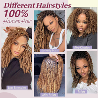 Cheveux Humains 100% Afro Kinky en Vrac, Trame Simple pour Torsades, Tresses, Réparation de Locs, Extensions Dreadlock 10-12 Pouces 30 Grammes Couleur 30