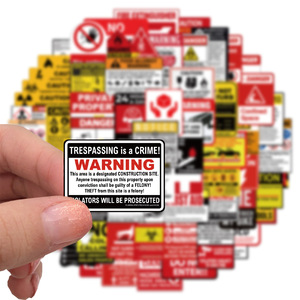75Pcs New Warning Sign Sicherheits etikett Graffiti Aufkleber für Helm Auto Vinyl Vorsicht Aufkleber - Product Image 6