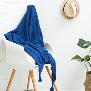 XW-funda de almohada de punto con borla de ganchillo para bebé, <span class=keywords><strong>suave</strong></span>, 100% algodón, para sofá cama, sala de estar, manta de punto - Product Image 2