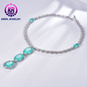 สร้อยคอพร้อมจี้อัญมณีสีเขียวไข่มุกคลาสสิกพร้อมโซ่ยาวคาดอกสุดเซ็กซี่ของผู้หญิงเครื่องประดับชุบทองสวยงามแบบย้อนยุคผลิตภัณฑ์ใหม่ - Product Image 4