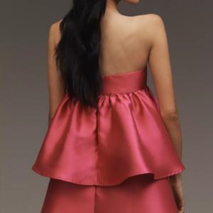 Vestido Mini sin Tirantes con Bordado Floral, Encaje Calado y Cintura Natural, Estilo Casual Transpirable para Verano, Suministro ODM - Product Image 3