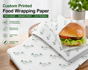 Custom Logo Waterproof <b>Greaseproof</b> Food Wrapping <b>Paper</b> for Burgers Sandwiches Fast Food Packaging - Product Image 1