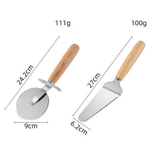 Резак для пиццы премиум класса из нержавеющей стали резак для пиццы супер острый слайсер с деревянной ручкой резак для пиццы - Product Image 3
