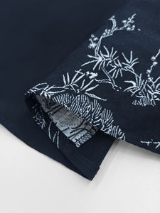 Abaya Negra con Jacquard de Hojas de Bambú, Bordada, Abierta por Delante, Túnica Modesta, Ropa Islámica Elegante para el Día a Día y Ramadán - Product Image 6