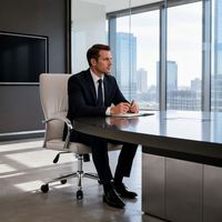 Chaise de bureau de luxe pivotante en cuir PU à dossier moyen avec accoudoirs chromés incurvés