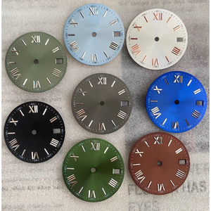 Cadran de montre 28,5 mm à motif soleil et chiffres romains, style bois, pièces de rechange pour mouvement NH35 NH36 - Product Image 1