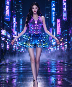 Vestido Cyberpunk con Luces LED RGB para Mujer, Disfraz Brillante para Actuaciones en Discotecas, DJ, Bailarinas <span class=keywords><strong>Gogo</strong></span>, Ropa para Festivales Rave - Product Image 2