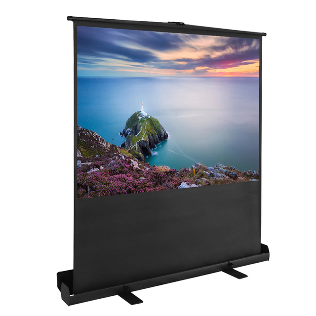 FUTURE 80\" HD Home Theater Projector Screen 16:9 Manual Floor Pull-up Matte White Portable Outdoor Projection Screen