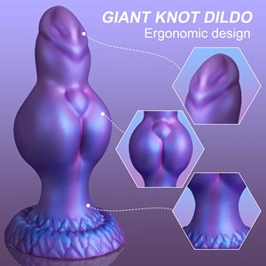 Dildo Grueso y Corto con Nudo de Perro, Dildo de Fantasía Monstruoso, Dildo Análico con Nudo, Pene Alienígena Animal, Tapón Anal Grande con Ventosa - Product Image 5