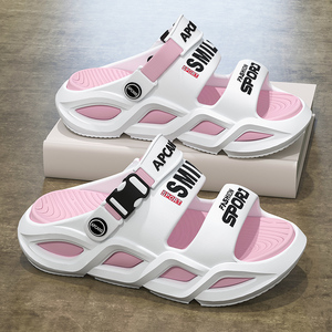 Sandales d'été pour enfants, filles et garçons, à semelle souple, bout ouvert, couleur unie, pour loisirs, double usage, pantoufles d'extérieur - Product Image 3
